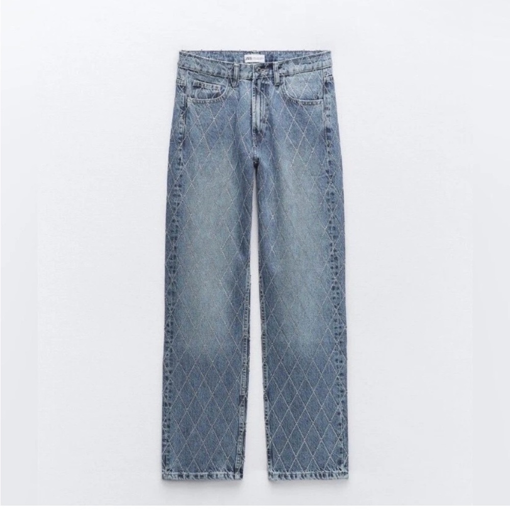 ZARA SPARKLES JEANS SIZE US 8